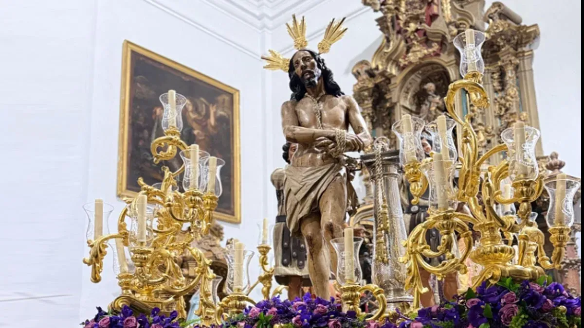 El escrito de la Columna en su iglesia de San Antonio. Foto: Hermandad de la Columna.