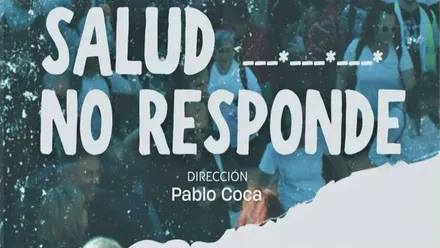 Pablo Coca en el cartel de "Salud no responde".