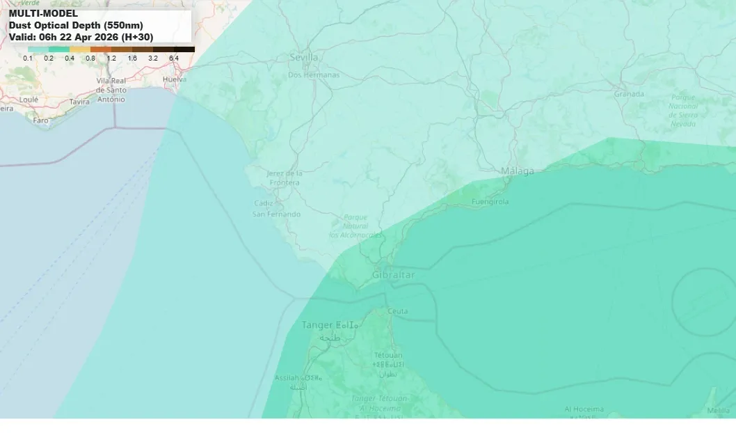 La calima pierde intensidad en Cádiz pero seguirá presente mientras se acerca un cambio de tiempo para el fin de semana
