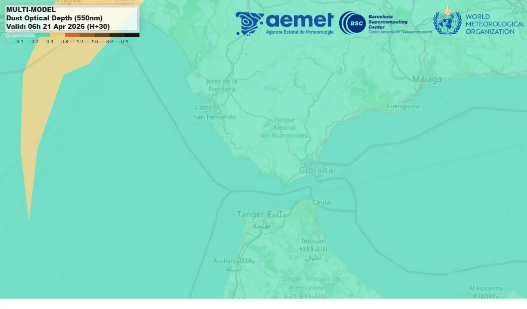 La calima toma Cádiz este martes y dejará un cielo turbio al menos hasta el jueves