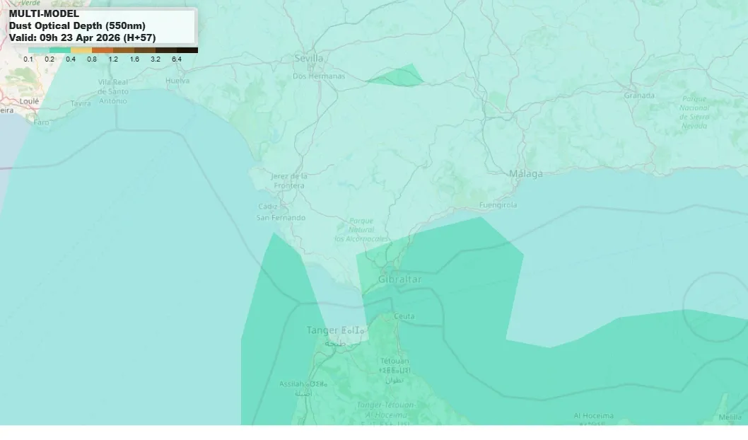 La calima pierde intensidad en Cádiz pero seguirá presente mientras se acerca un cambio de tiempo para el fin de semana