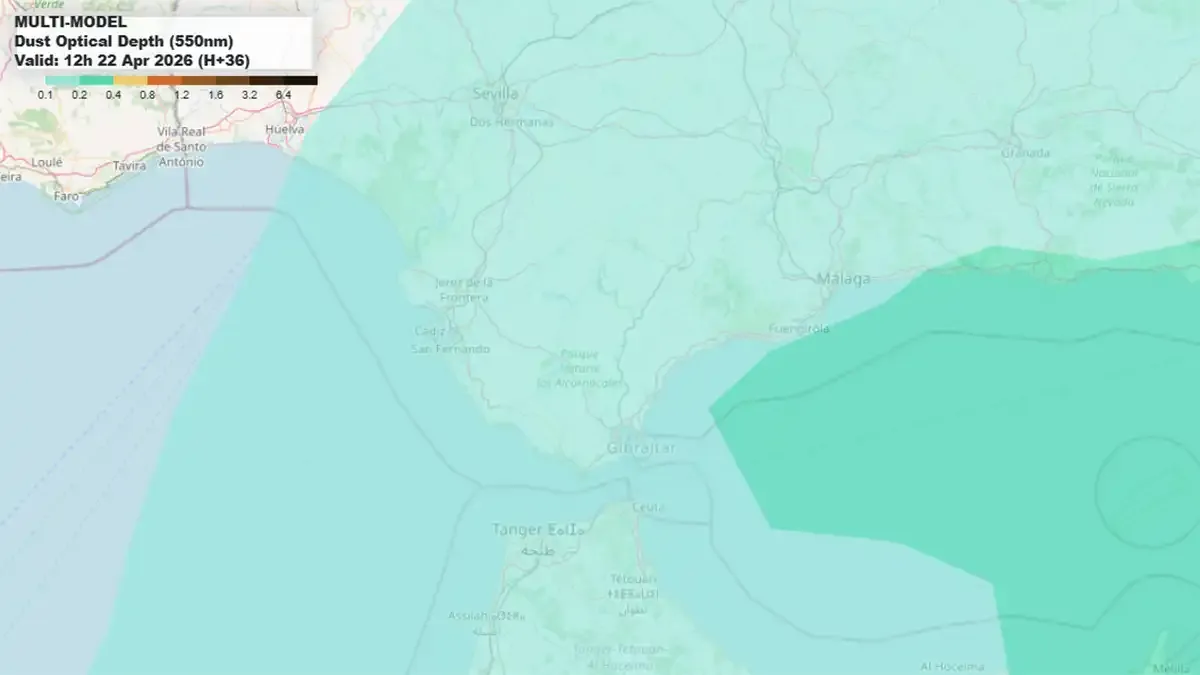 La calima pierde intensidad en Cádiz pero seguirá presente mientras se acerca un cambio de tiempo para el fin de semana