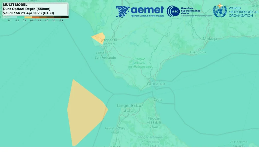La calima toma Cádiz este martes y dejará un cielo turbio al menos hasta el jueves