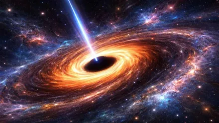 Agujero negro con expulsión de materia.