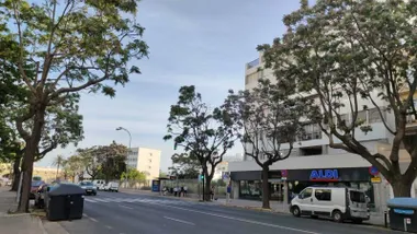 Cielo despejado en la avenida principal de Cádiz este 20 de abril. Foto: José Luis Porquicho Prada.