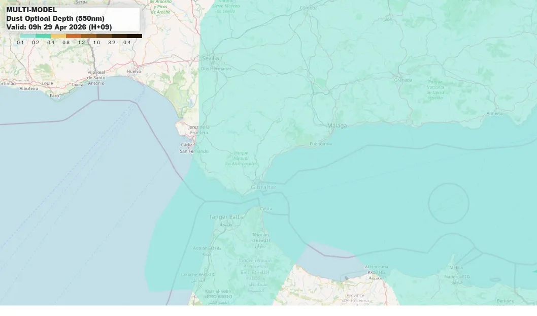 La calima y las lluvias de barro siguen en Cádiz este miércoles antes de un cambio claro en el tiempo