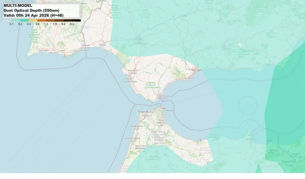 La calima se resiste en Cádiz mientras se acerca un cambio de tiempo con lluvias desde el viernes