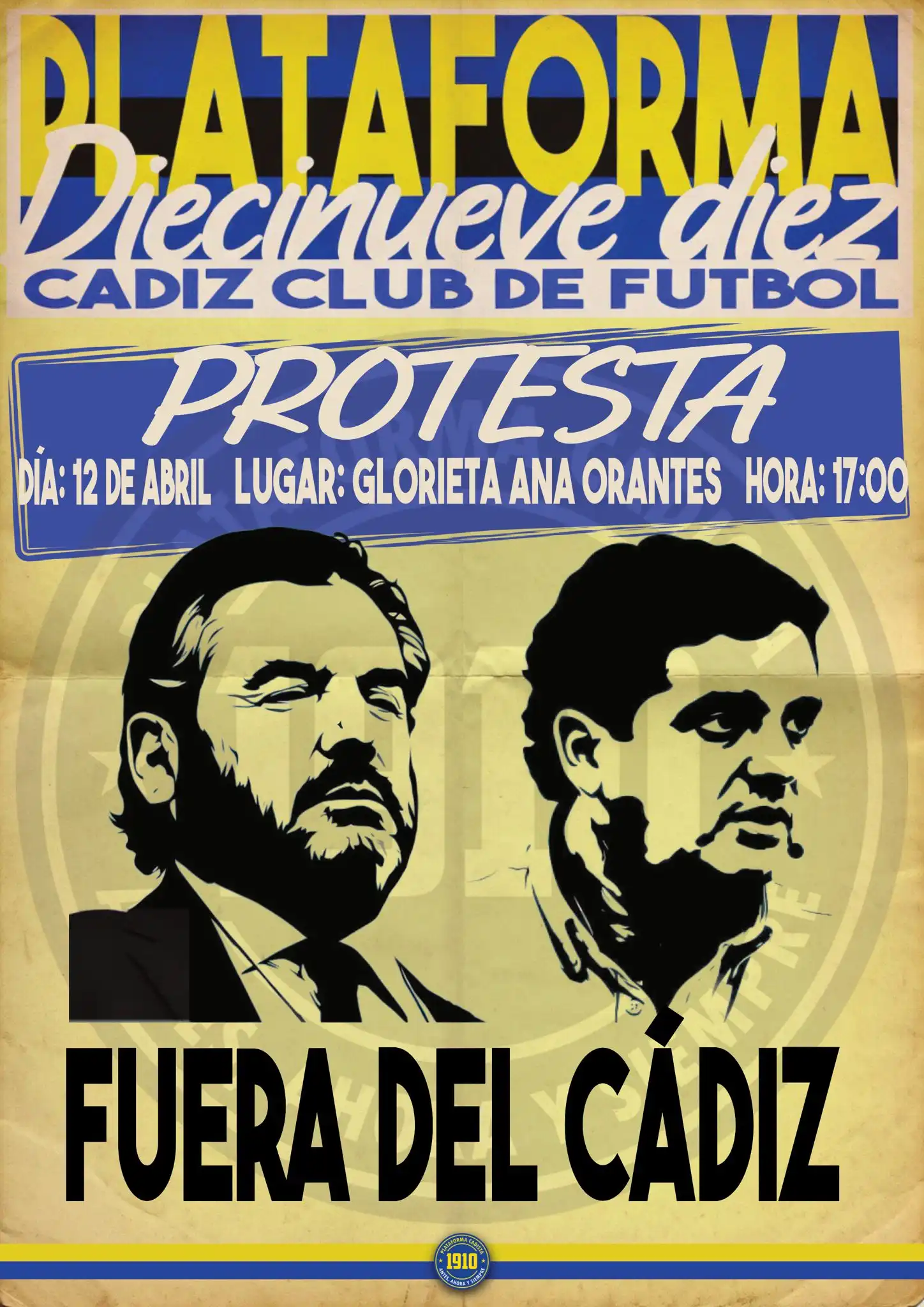 La plataforma 1910 convoca una protesta contra la directiva del Cádiz CF antes del partido ante el FC Andorra