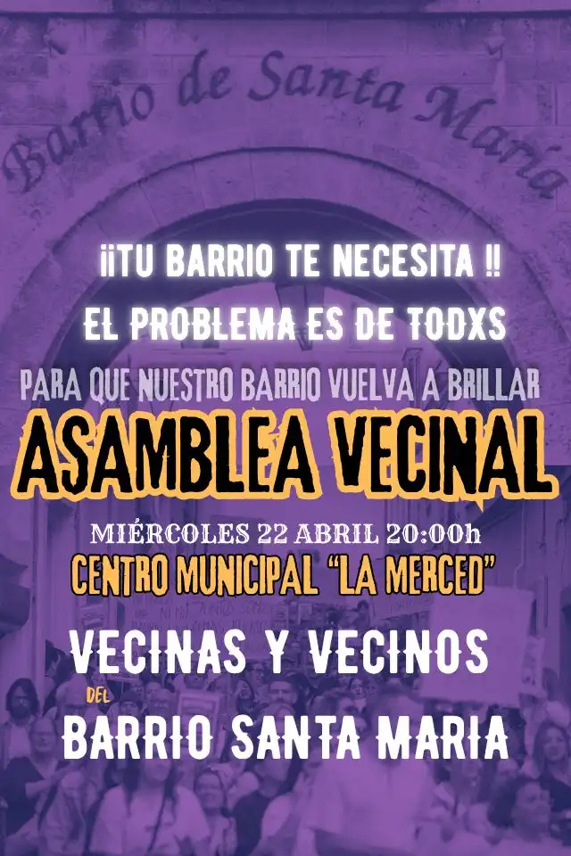 Santa María convoca una asamblea vecinal para definir los próximos pasos en su movilización contra la droga