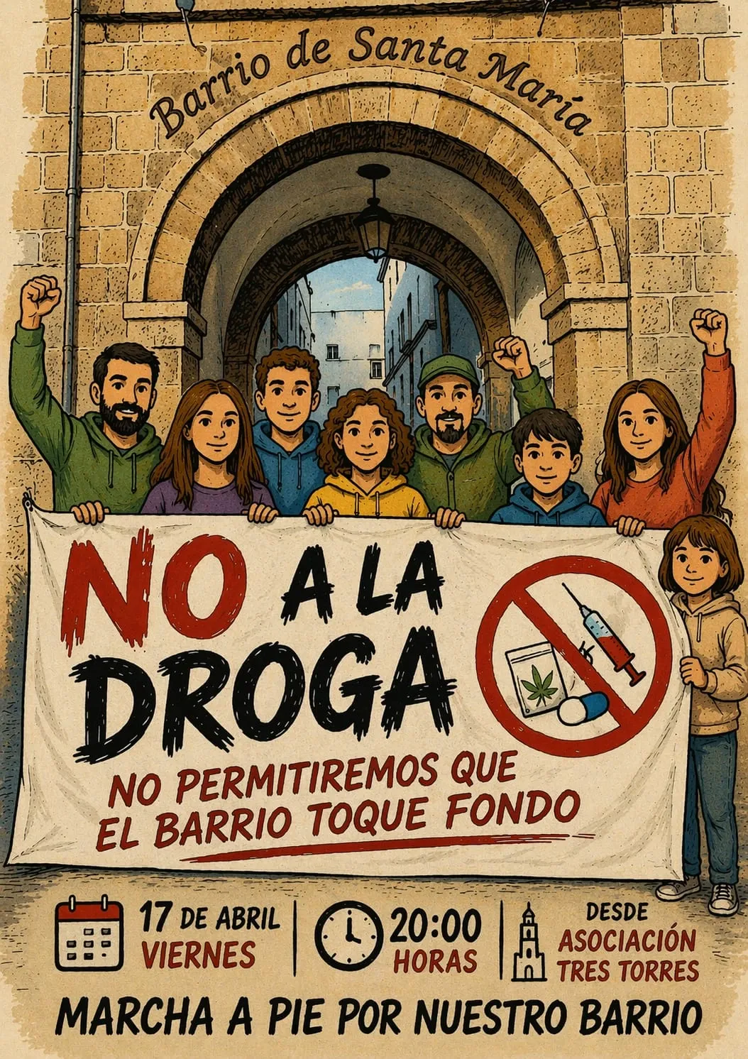 Cartel de la manifestación de este viernes 17 de abril.
