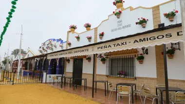 Vista de unas casetas en Rota y su Feria de Primavera.