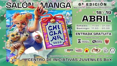 Ilustración de una chica de anime en el cartel del Salón del Mango de Chiclana.