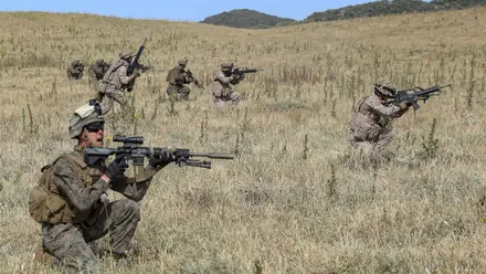 Maniobras militares en la sierra del Retín. Foto: Wikkicommons.