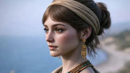 Rostro de una mujer tartésica de una belleza.