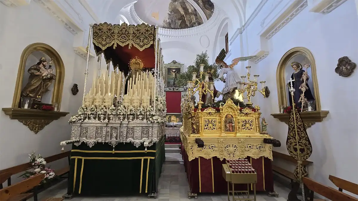La hermandad de la Oración en el Huerto saldrá por primera vez de la Iglesia de Capuchinos, donde ya están preparados sus dos pasos. Foto: Hermandad de la Oración en el Huerto.