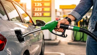 Gasolinera en la que una persona reposta Sin Plomo 95.