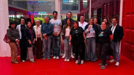 Representantes de los 15 proyectos seleccionados en el programa Blue Exterior, impulsado por la Zona Franca de Cádiz, durante su presentación en Incubazul.