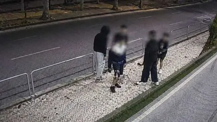 Menores siendo captados por una videocámara de seguridad.