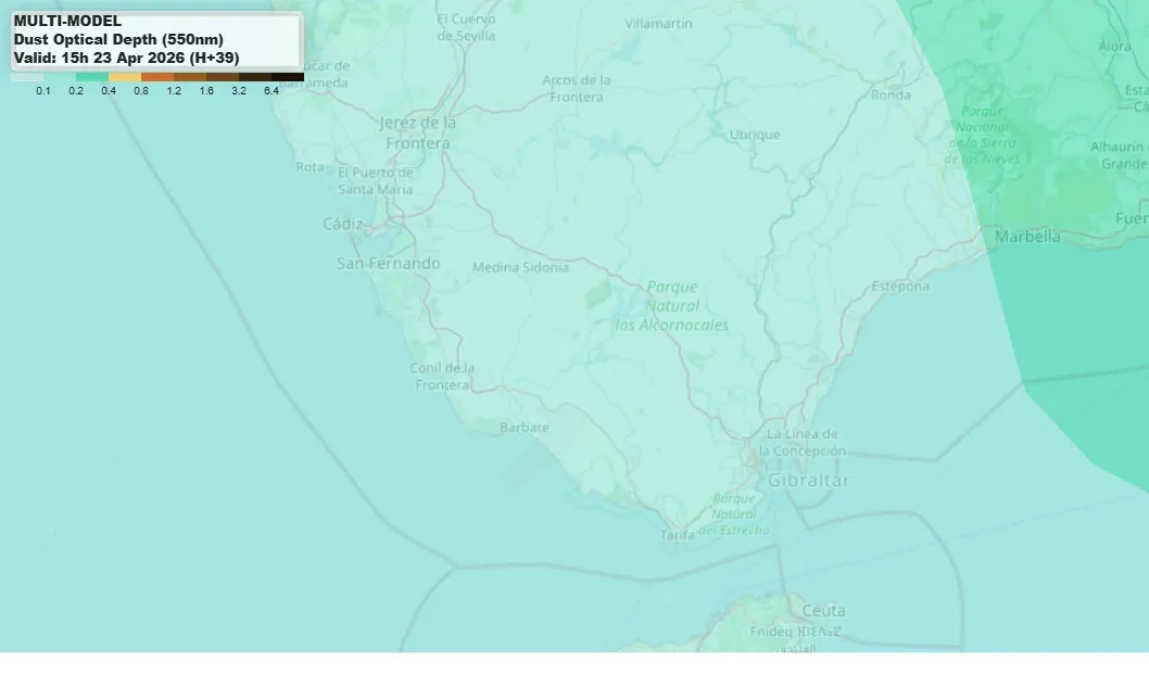 La calima se resiste en Cádiz mientras se acerca un cambio de tiempo con lluvias desde el viernes