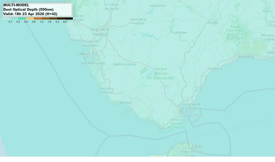 La calima se resiste en Cádiz mientras se acerca un cambio de tiempo con lluvias desde el viernes