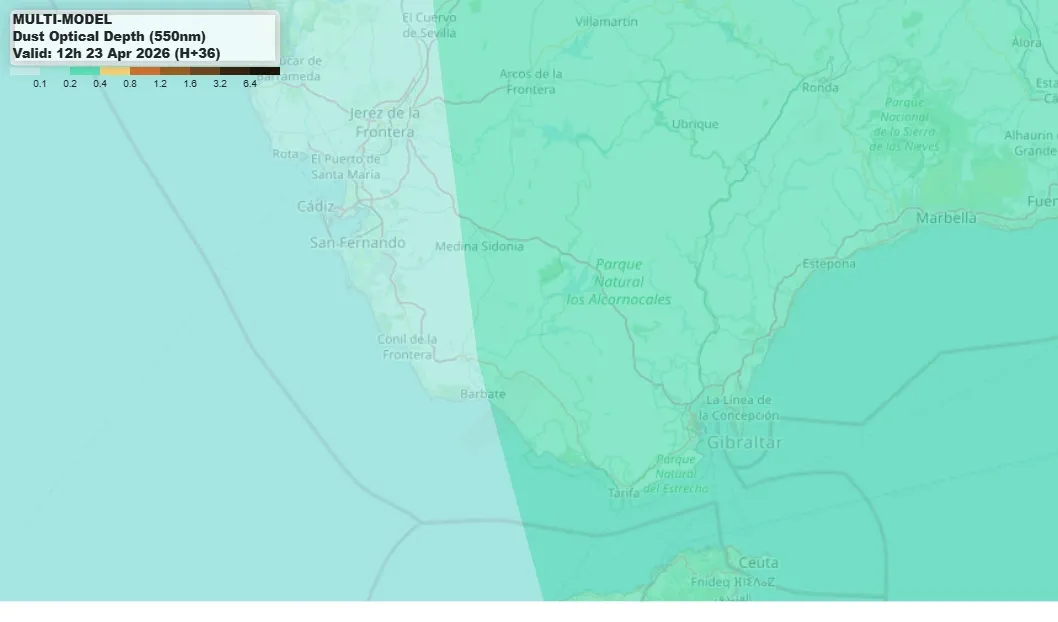 La calima se resiste en Cádiz mientras se acerca un cambio de tiempo con lluvias desde el viernes