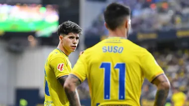Antoñito Cordero y Suso en el choque ante el Depor. Foto: Cádiz CF.