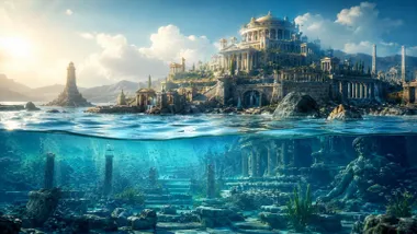 La Atlántida, mitad emergida y mitad sumergida.