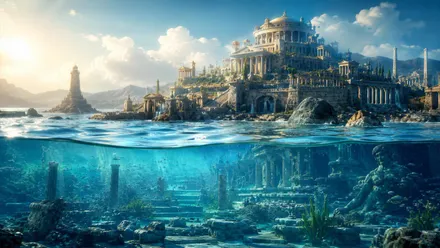 La Atlántida, mitad emergida y mitad sumergida.