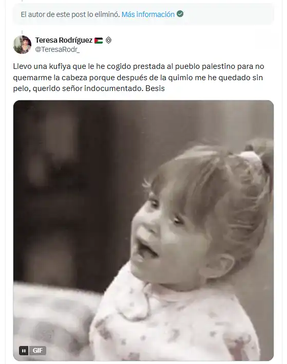 “De señora con quimio”: Teresa Rodríguez responde a un insulto y revela el cáncer que padece hace meses