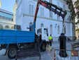 El Ayuntamiento repone la farola retirada para el espectáculo de La Fura dels Baus en el Cádiz Fenicia