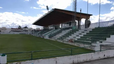 Grada en verde y blanco del Estadio de El Palmar.