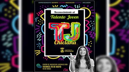 Cartel del evento en Chiclana en tonos negros y vistosos colores.