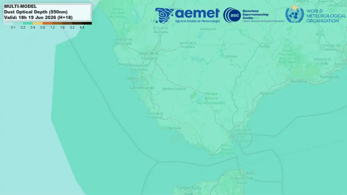 La calima acompañará al episodio de calor durante buena parte del fin de semana en la provincia de Cádiz.