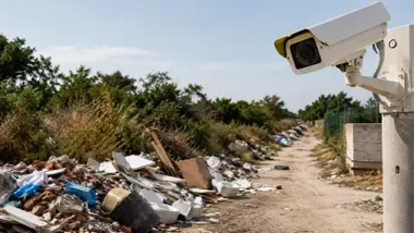 Cámara en una zona donde se han dejado residuos.