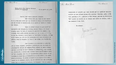 Dos páginas mecanografiadas de una carta firmada por José María Pemán y dirigida al alcalde de Cádiz, José León de Carranza. El documento, fechado en agosto de 1964, contiene el agradecimiento del escritor tras la decisión municipal de dar su nombre al teatro del Parque Genovés.