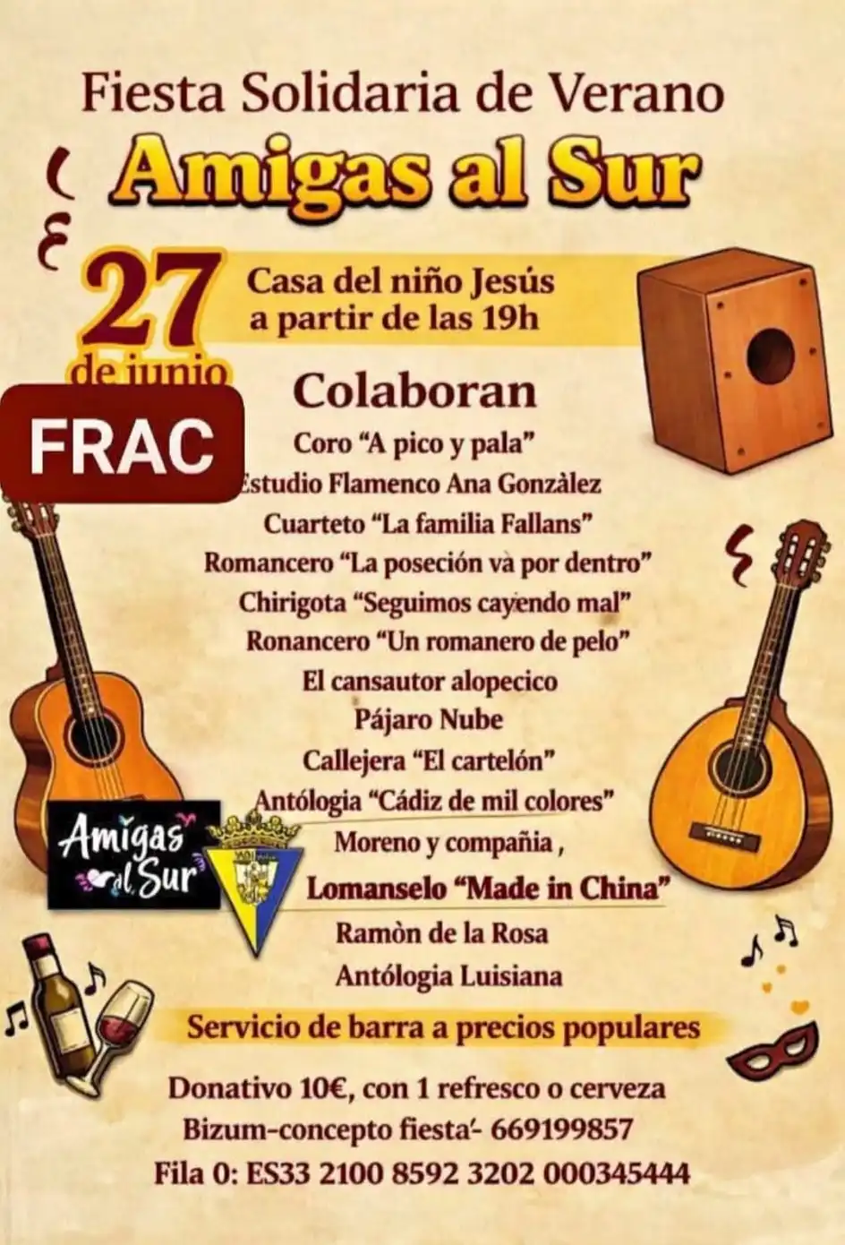 Cartel del Festival Solidario de Amigas al Su.r
