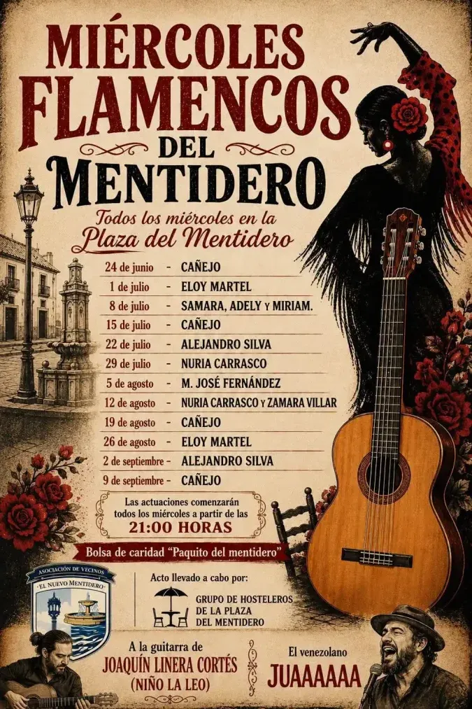 Vuelven los Miércoles Flamencos del Mentidero: música en directo durante todo el verano