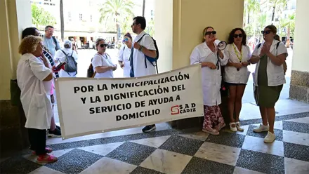 El Comité de Ayuda a Domicilio continua con sus movilizaciones. Foto: Eulogio García.