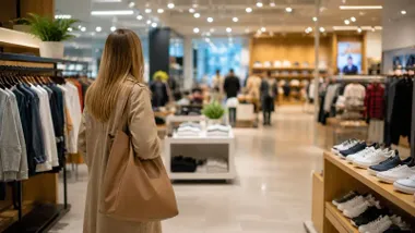 Mujer comprando en una tienda.