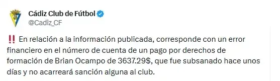 La FIFA podría castigar al Cádiz CF sin poder fichar hasta 2028