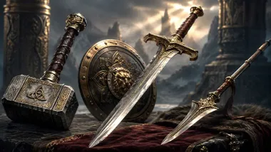 El martillo de Thor, la espada Excálibur, el escudo de los dioses y otras armas legendarias.