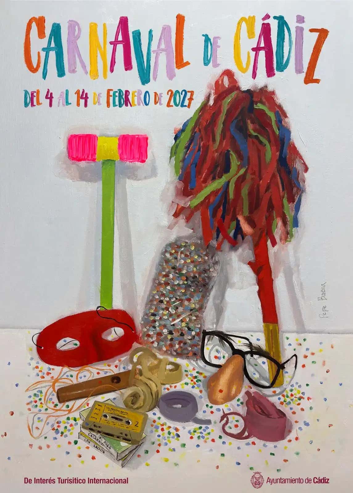 Presentado el cartel del Carnaval de Cádiz 2027: Pepe Baena homenajea a 'El Millonario'