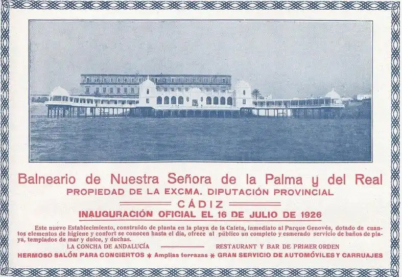 Cartel para anunciar la inaguración del Balneario de la Palma y el real. Foto: Facebook.