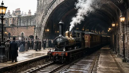 Maquina del primer Metro de Londres.