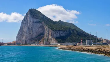Zona del Peñón del Gibraltar desde España.