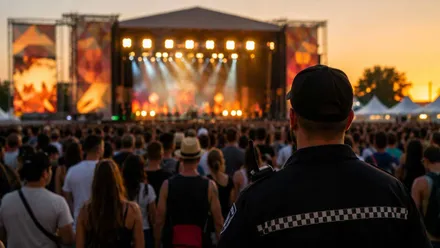 Escenario del Puro Latino al atardecer.