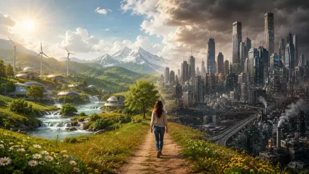 Dos mundos, entre la sociedad utópica, uno verde y el otro urbanita.