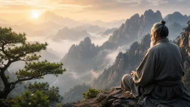 Monje taoísta meditando.