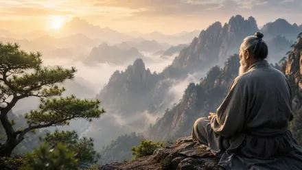 Monje taoísta meditando.