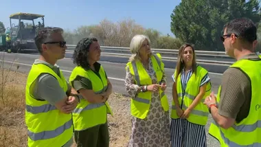 Reparación y asfaltado de la carretera de Medina Sidonia.